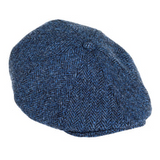 ZH015 Arran Harris Tweed 8 Piece Cap  - Blue-Black